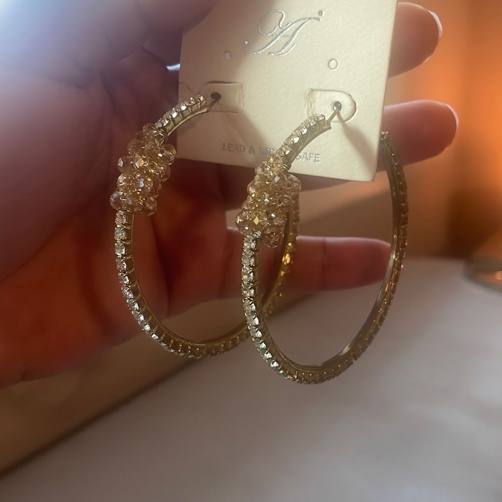 Rhinestone cluster hoops